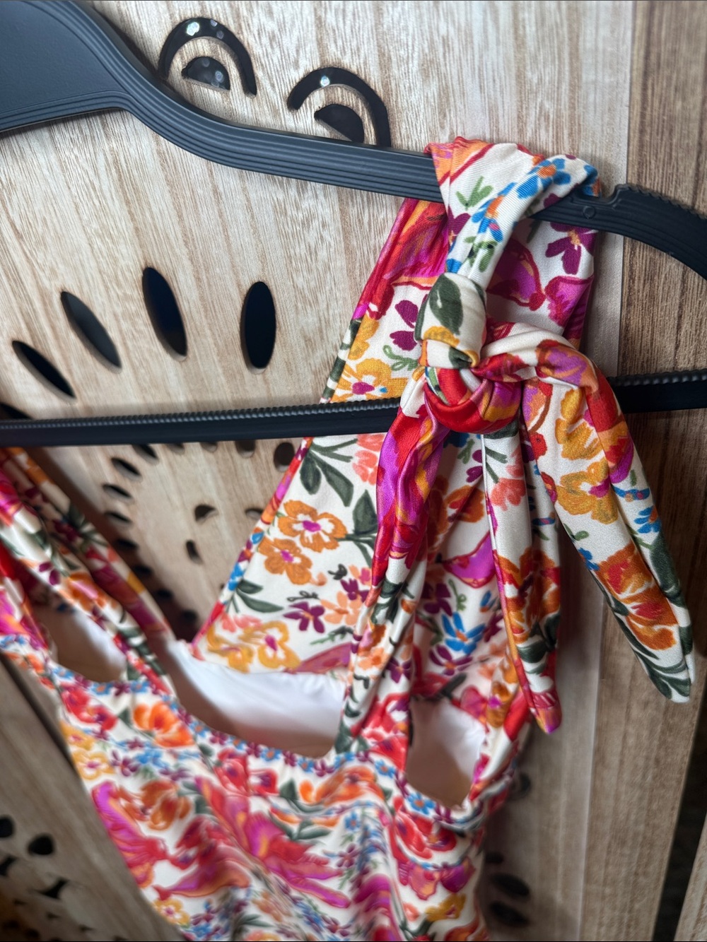 FARM Rio Floral Tie-Shoulder One-Piece - Pink, Orange & White - Picture 4 of 8